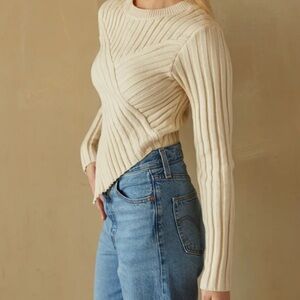 Altar'd State Blush Ribbed Knit Sweater